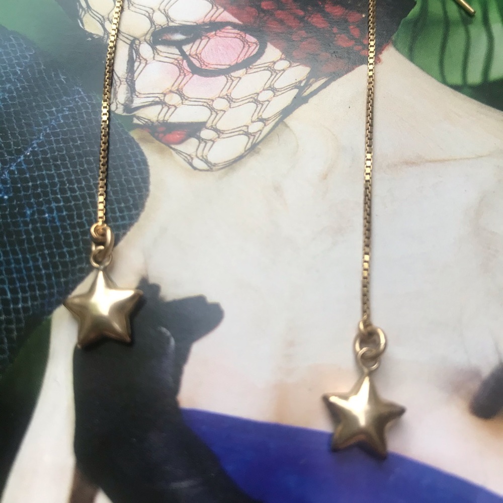 Lucky Star Sterling threader Earrings